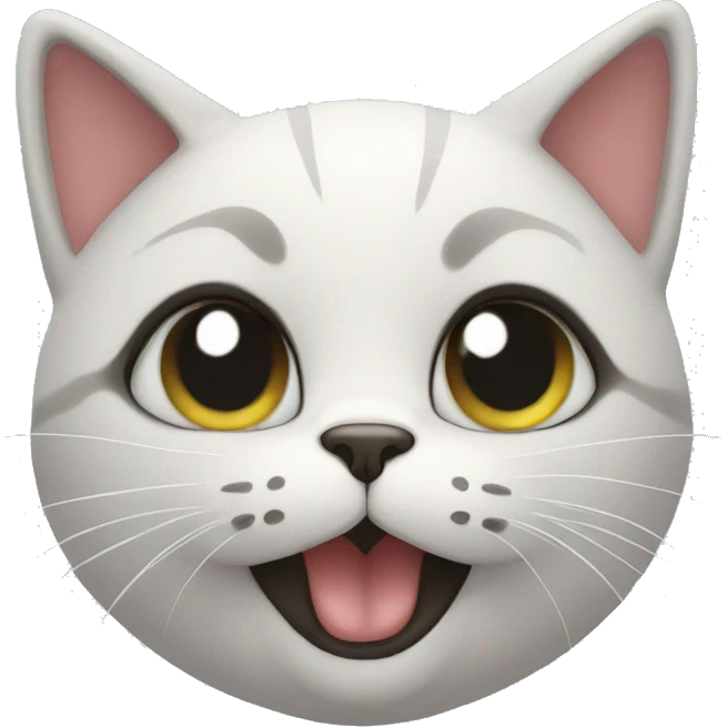 Cat making a kiss face emoji