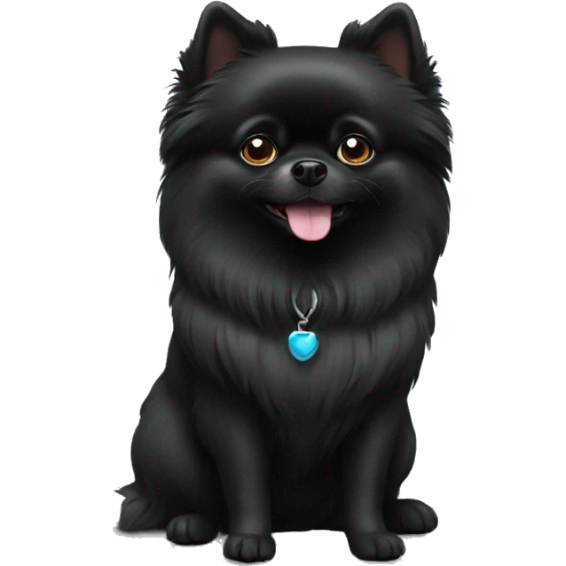 black pomeranian DJ emoji