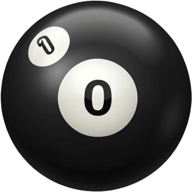 Make a black pool ball with one number 0 emoji