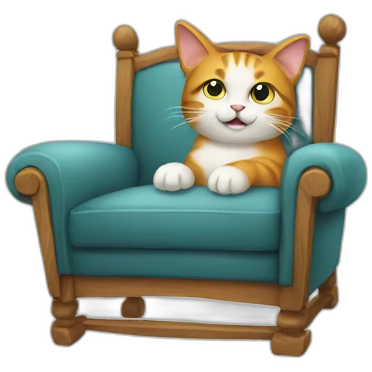 Chair with cat emoji