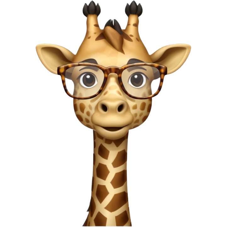 Giraffe with square Glasses emoji