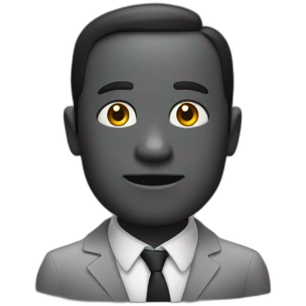 Un noir qui sourit dans le noir emoji