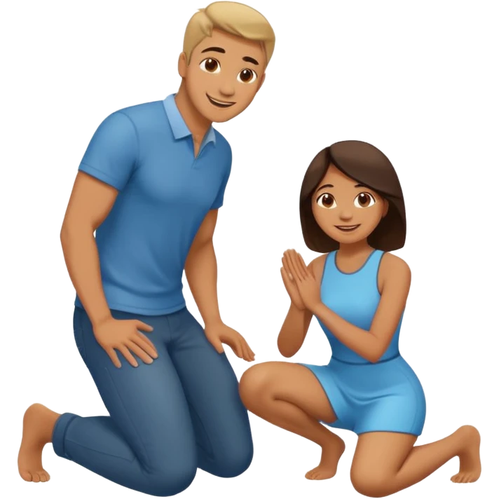 Woman kneeling in front of man emoji