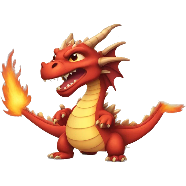 dragon cute angry fire breathing emoji