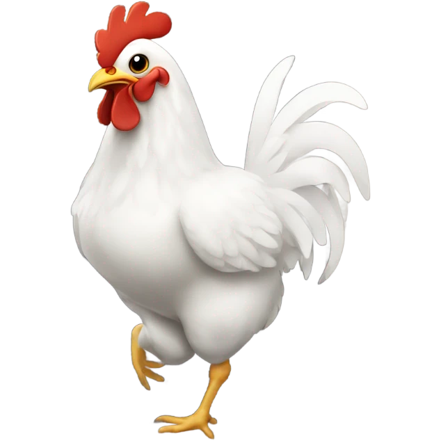 Chicken running thru the door emoji