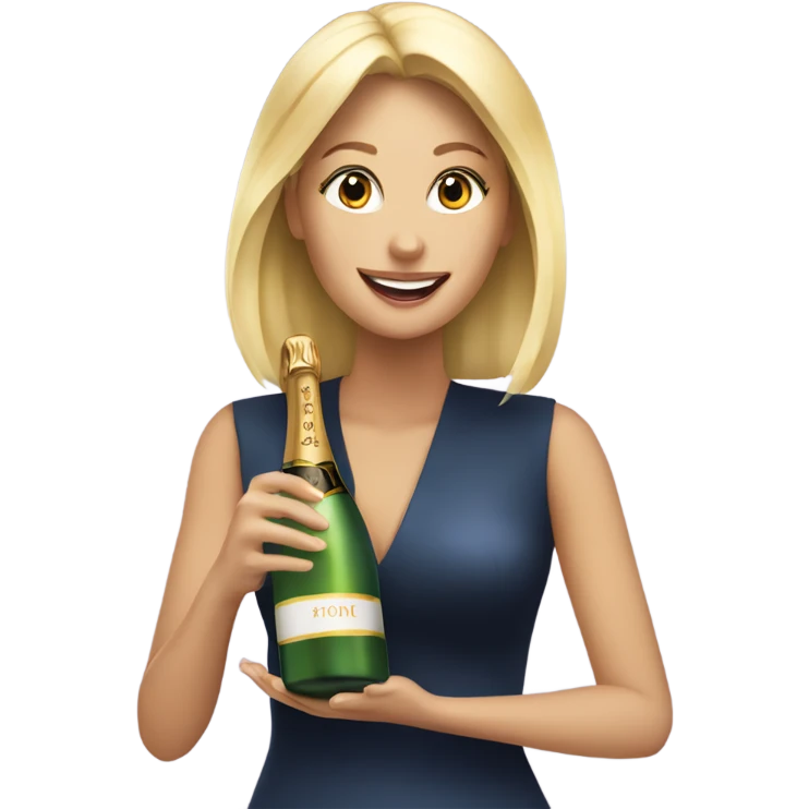 À blonde woman opening a bottle of champagne emoji