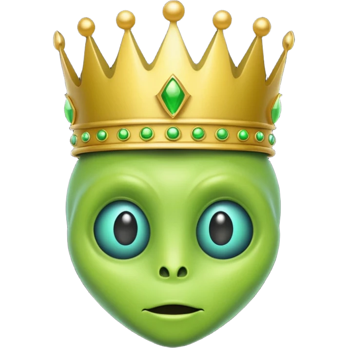 green alien with crown emoji