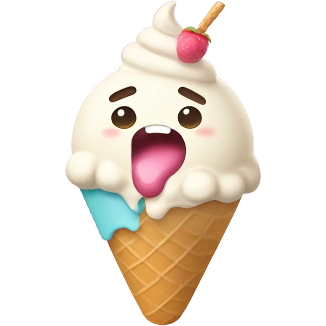 A SQUISHMALLOW eating a ice cream emoji
