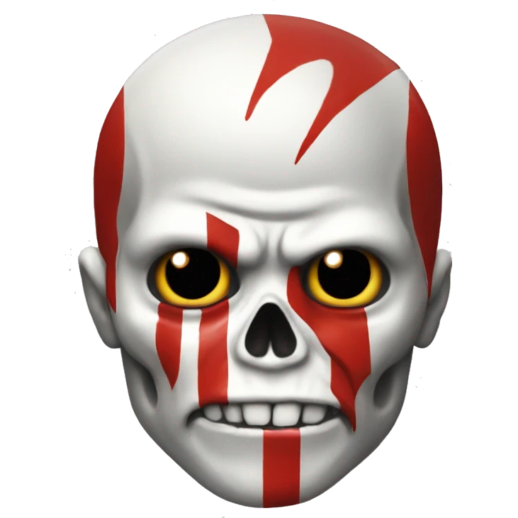 Skull emoji with kratos red stripe emoji