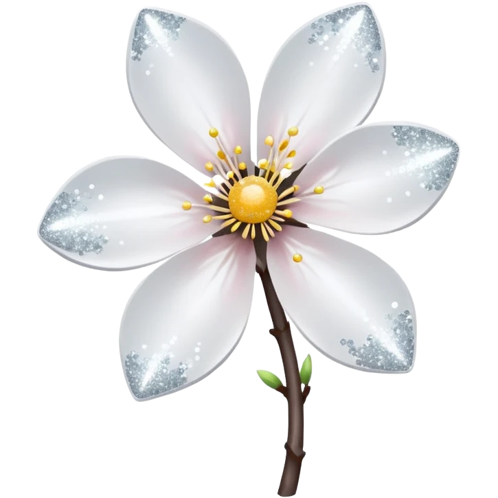 white sakura with a glitter effect emoji