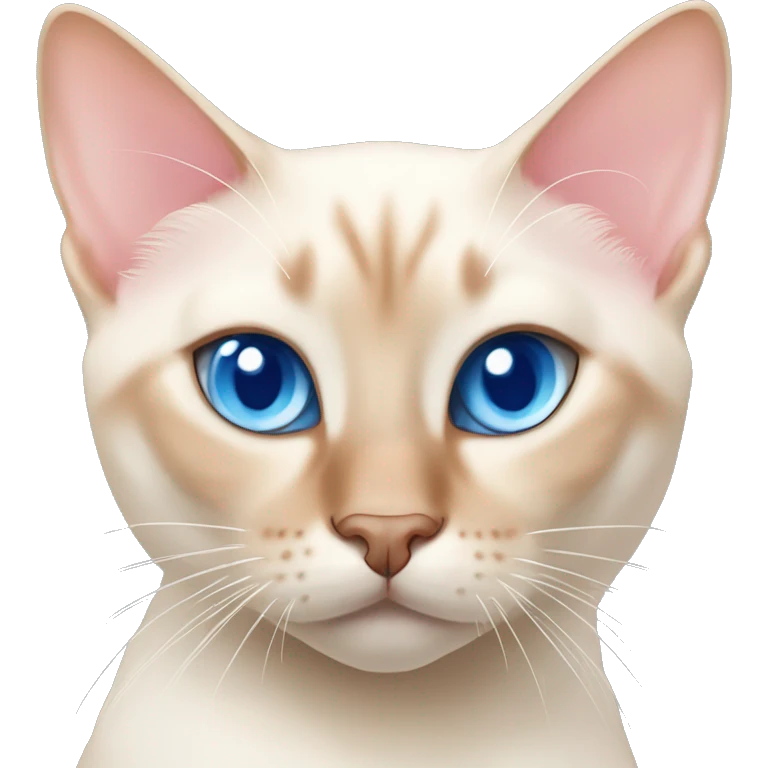 flame point Siamese cat with blue eyes and pink nose  emoji