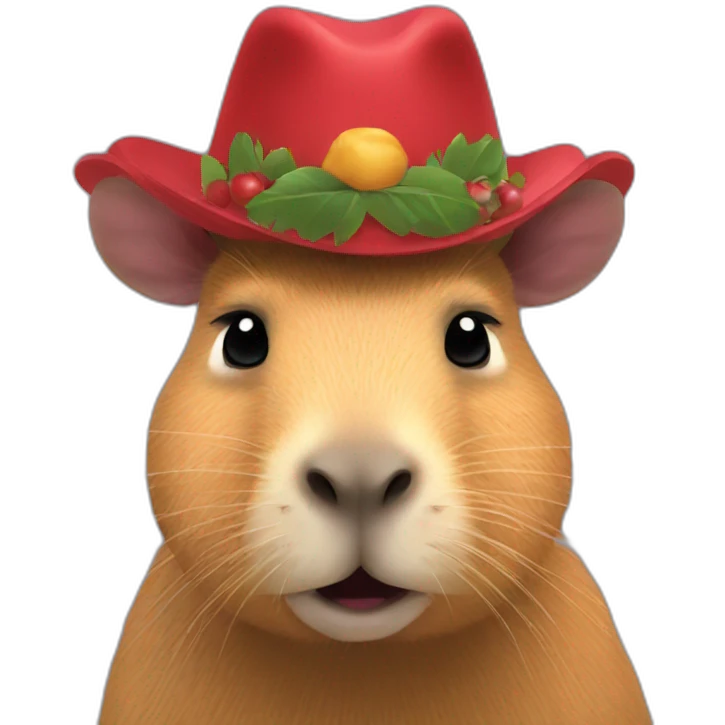 capybara in a festival cap emoji