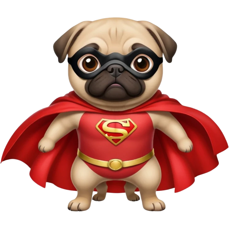 Pug superhero emoji