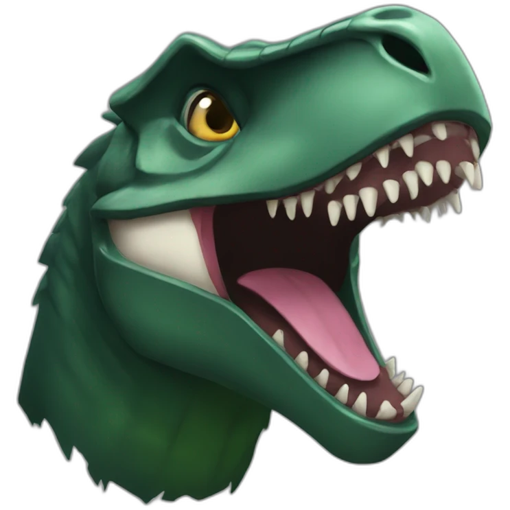 dark green raptor head scream emoji