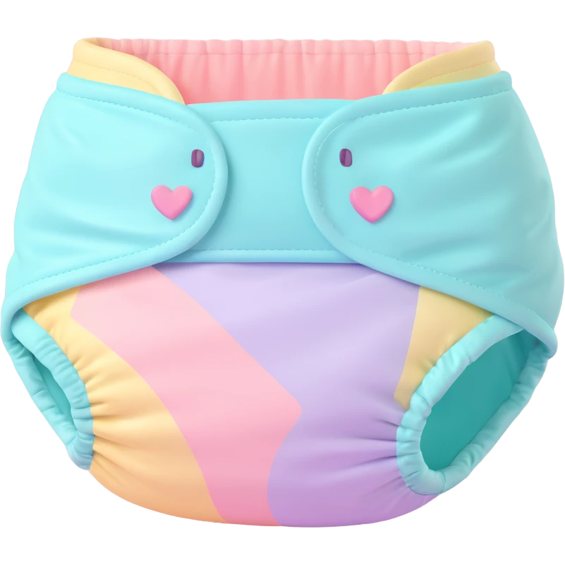 pastel diaper with a small heart, soft shading, friendly and inclusive, no text emoji