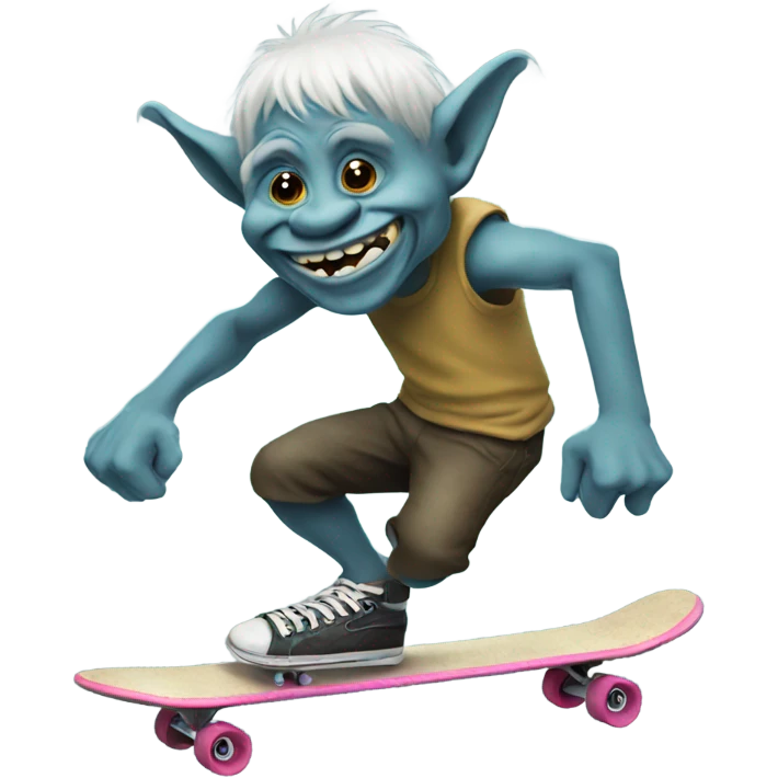 Troll skateboarding emoji