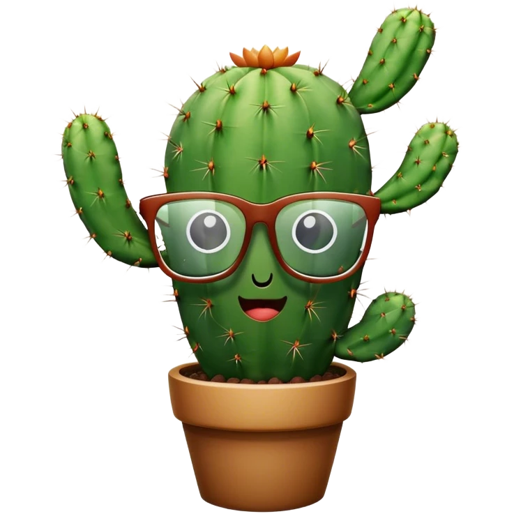 Cactus with glasses emoji