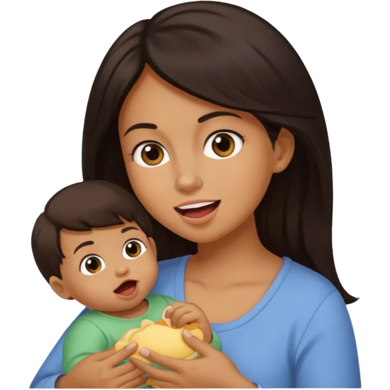 woman pretending to eat baby emoji
