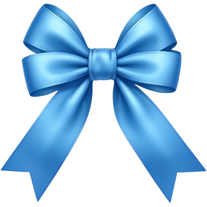 blue color bow emoji