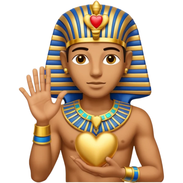 Pharaoh holding heart emoji
