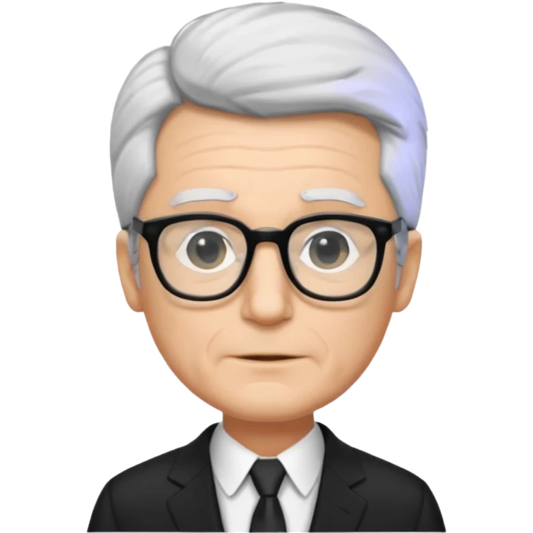 padre con gafas poco pello y color blanco y negro emoji