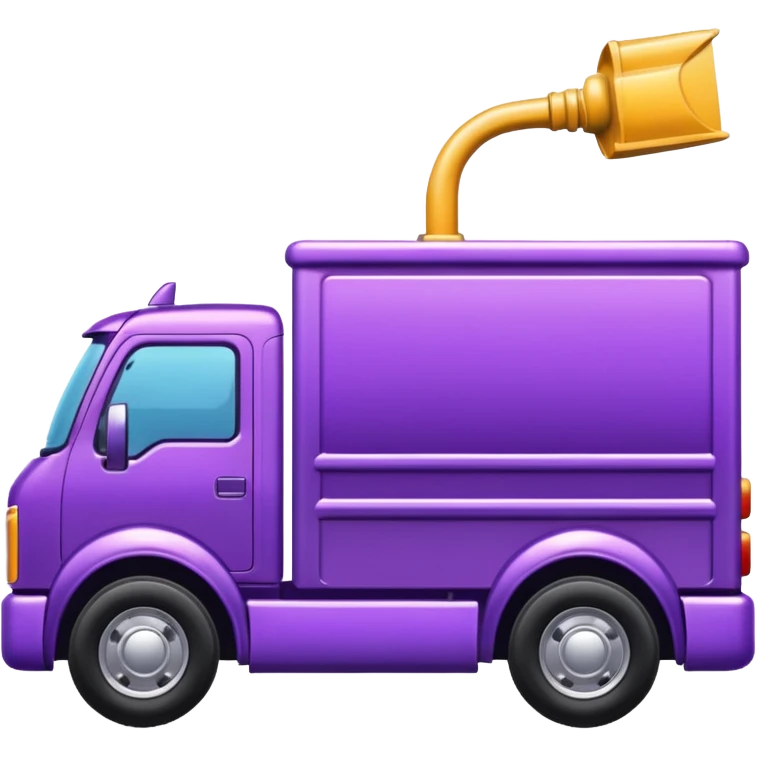 Purple truck, side view. emoji