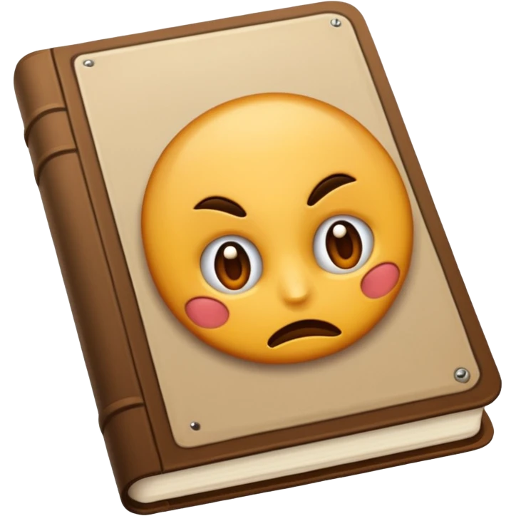 Lectura libro abierto marron sin fondo y sin tantas paginas, como uno de los primeros emoji