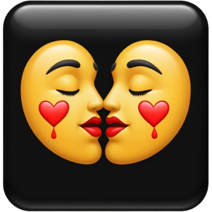 💋 Make kiss stamp in black colour emoji
