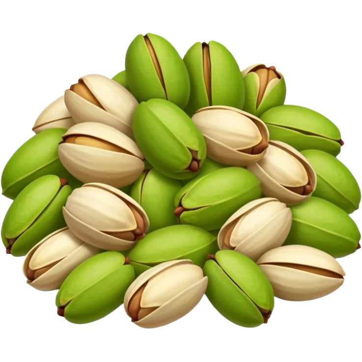 Heap of raw pistachio with shells, natural and organic, close-up view emoji