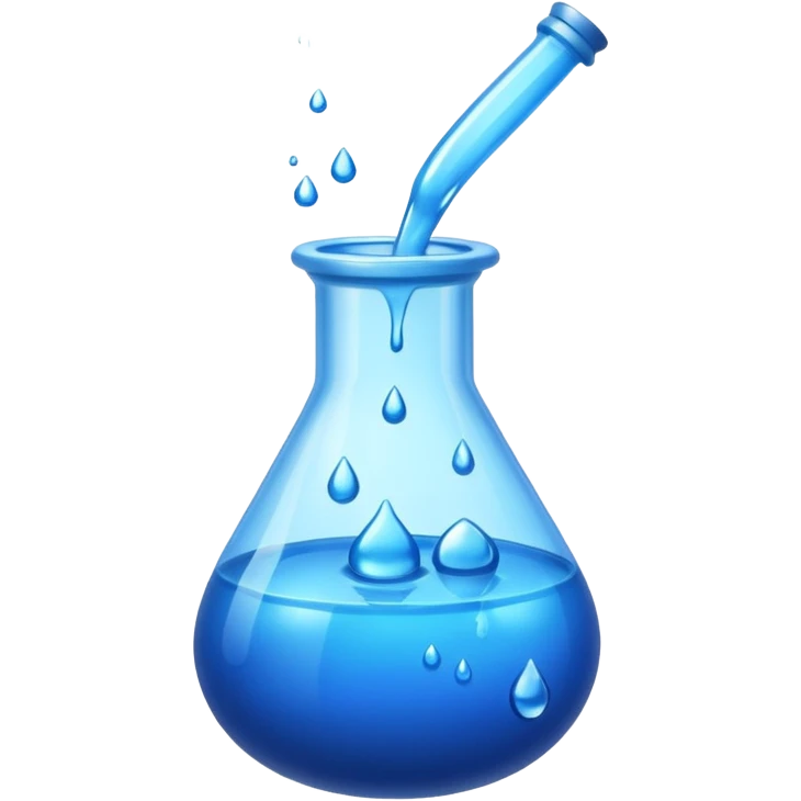 Blue potion bottle open with the liquid falling out emoji
