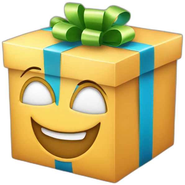 gift box with smile emoji