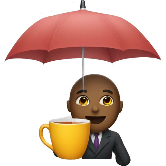 drinking tea in the umbrella emoji