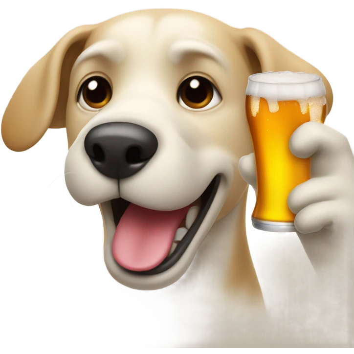 Dog drinking beer emoji