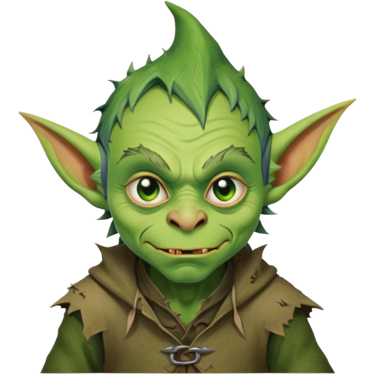 Steven Miller as a goblin with a mischievous expression emoji