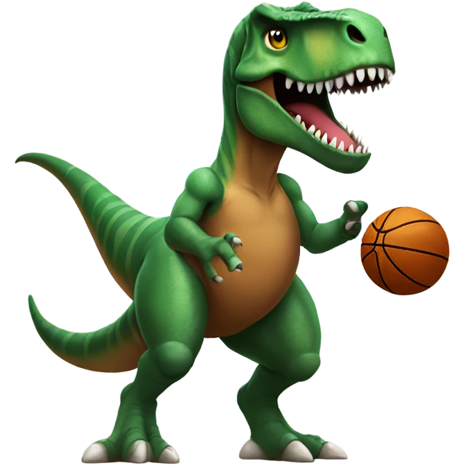 T-Rex playing basketball emoji