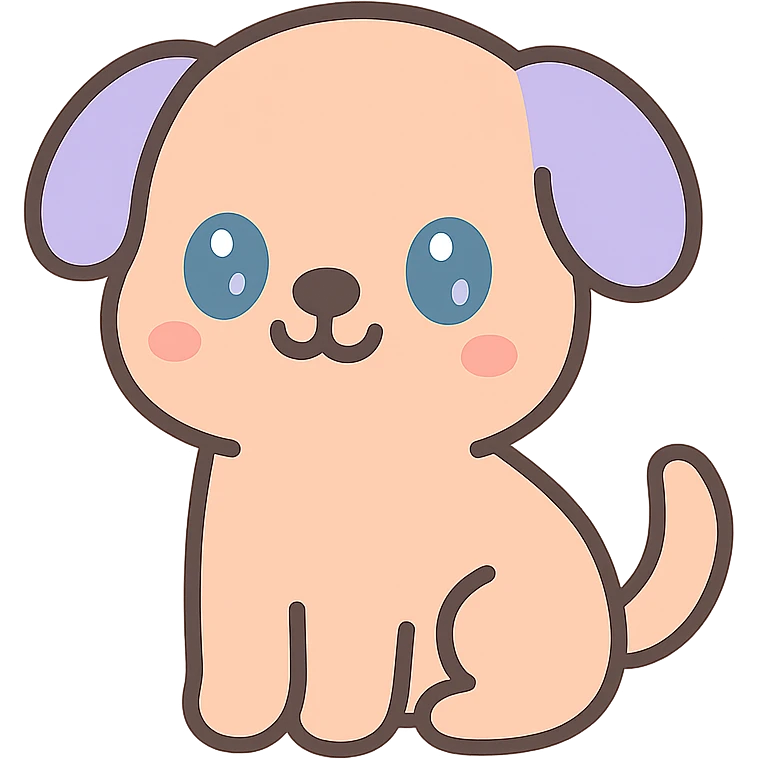 cute dog, friendly and playful emoji