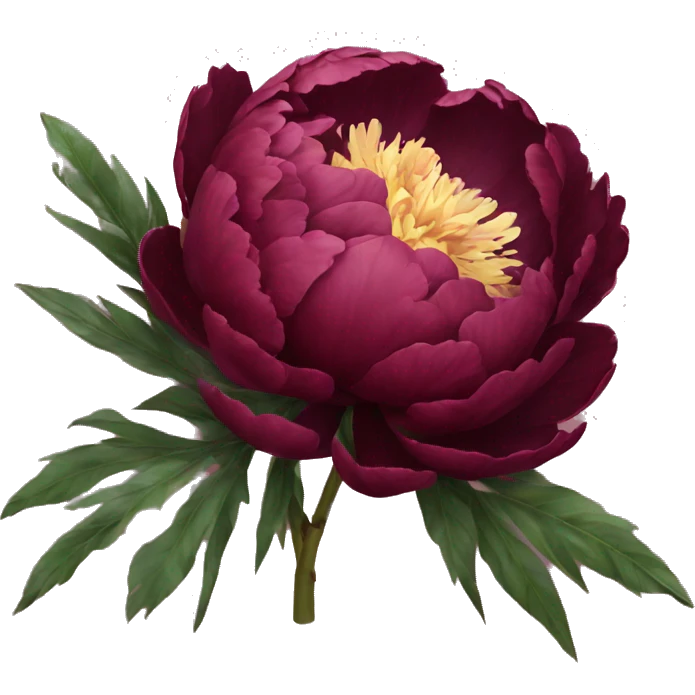 Burgundy peonie  emoji