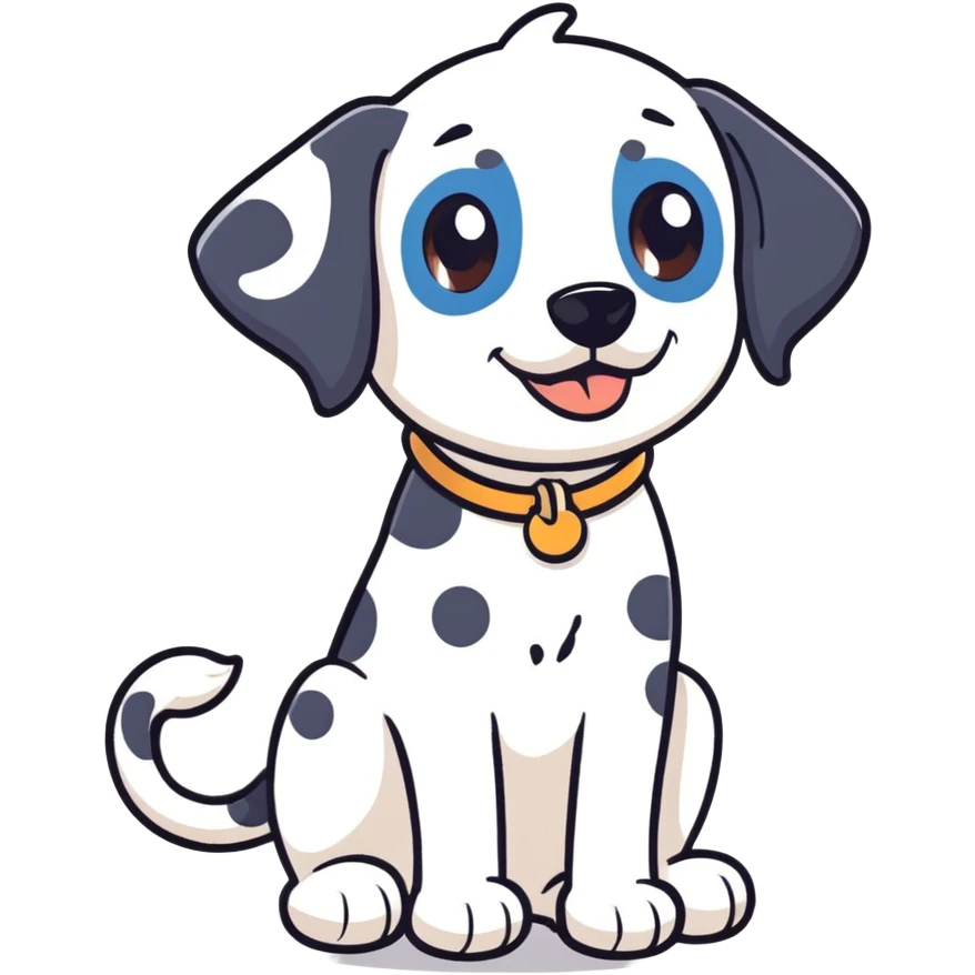 Dalmatian cute with one eye blue and another brown emoji