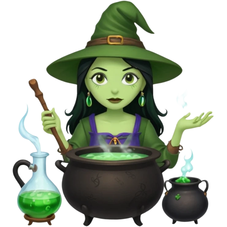 green witch cooking potion emoji
