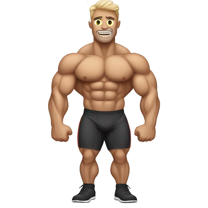 muscle man doing a double bice emoji