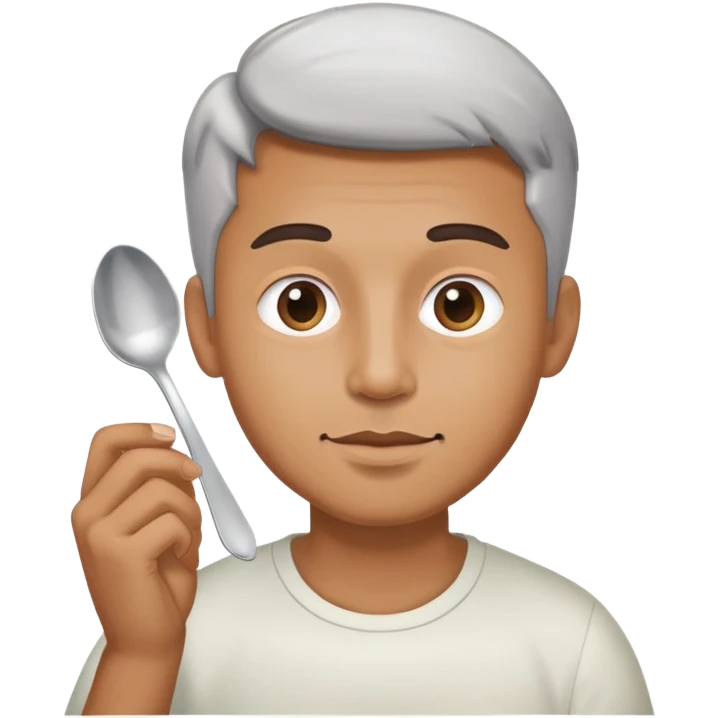 Man eatin with spoon emoji