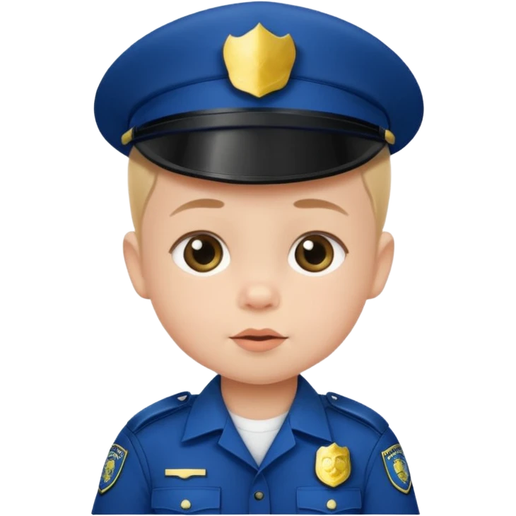baby in police dress without cap emoji