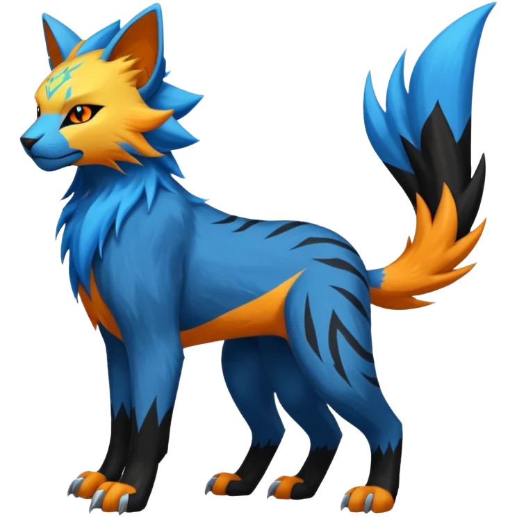Manectric-Luxray-Bobcat-Fakémon-fusion-animal-creature, full body  emoji