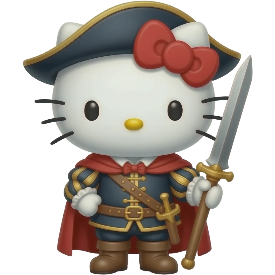 hello kitty disfrazado del caballero del s. s XVI don quijote de la mancha emoji