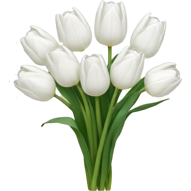 white tulip bouquet  emoji