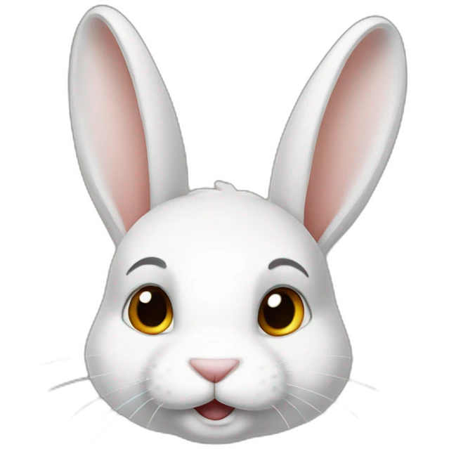 Lapin nain blanc tete marron emoji