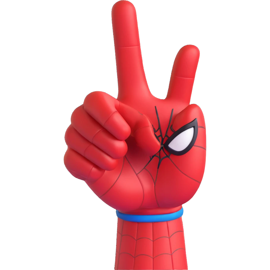 spiderman's hand doing a thumbs up, 3D emoji style emoji