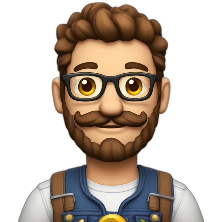 Mario as a hipster developer emoji