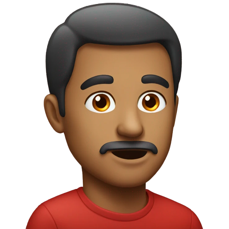 a man with a red liquid running from his nose emoji
