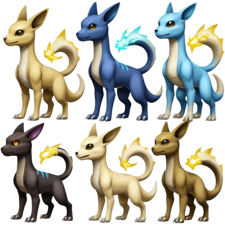 Duskull-Manectric-Electrike-Lucio-Cubone-Umbreon-Marowak-Draco-Fakémon-hybrid-creature (full body), 4 legs emoji